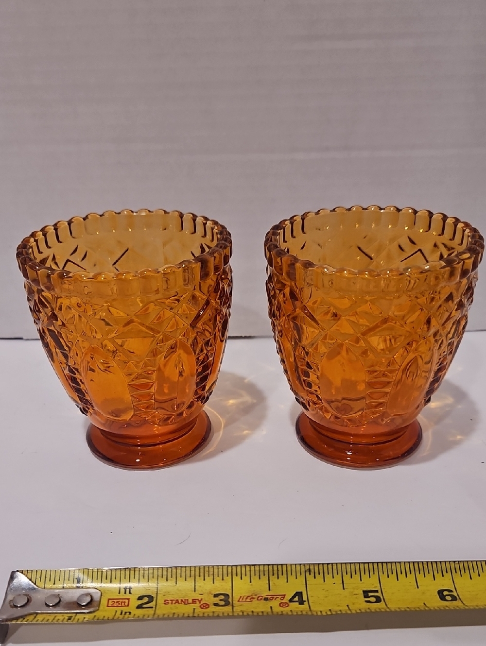 Amber Votive Candle Holders